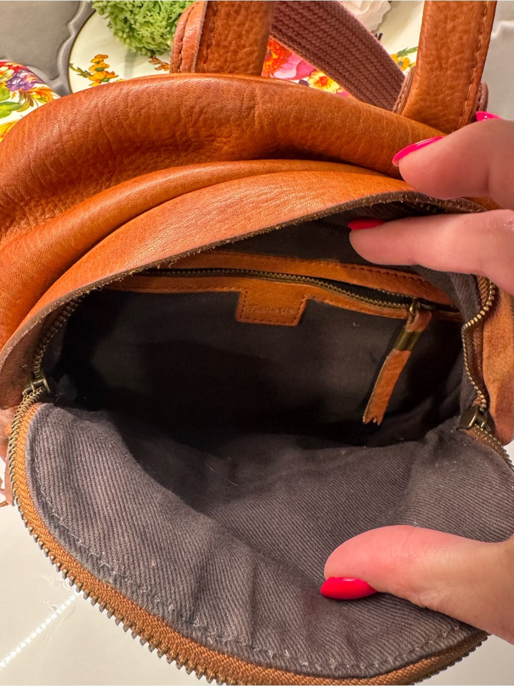 Madewell Lorimer Mini Backpack English Saddle Leather Bag - Picture 8 of 10